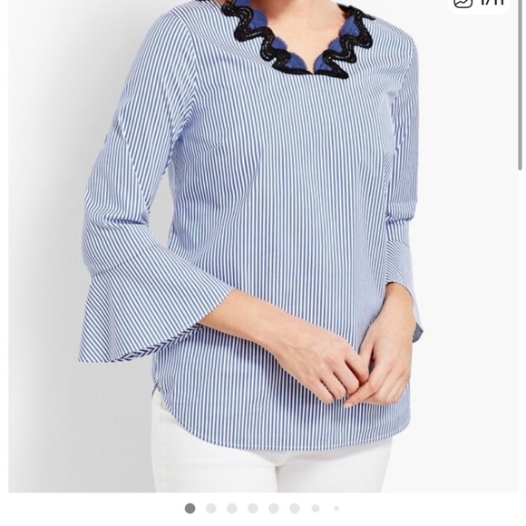Talbots Tops - Talbots Striped Blue and Black Women's Top
